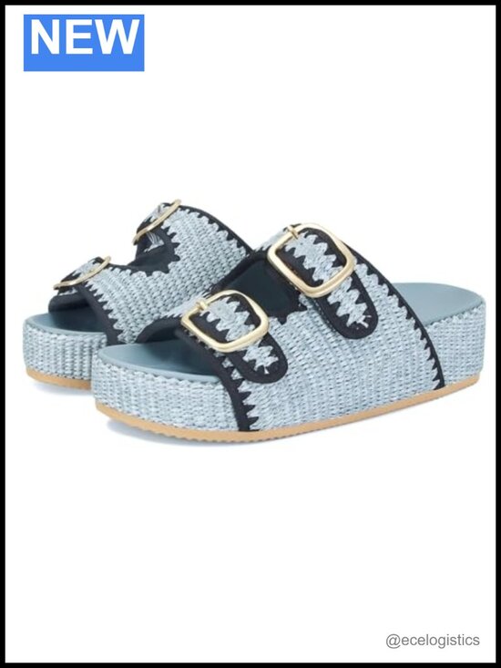 Shoes - Woven Raffia Espadrille Wedges Sandals with Arch Support and Adjustable Straps